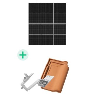 Kit Solaire Autoconsommation - 2460 Wc - Fixations au choix-Sur Tuiles 2 rangées de 3 panneaux