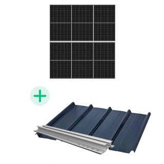 Kit Solaire Autoconsommation - 2460 Wc - Fixations au choix-Sur Bac Acier 2 rangées de 3 panneaux