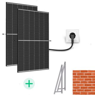 Kit Solaire Plug And Play 830 Wc-Sur Façade 1 ligne de 2 panneaux paysage