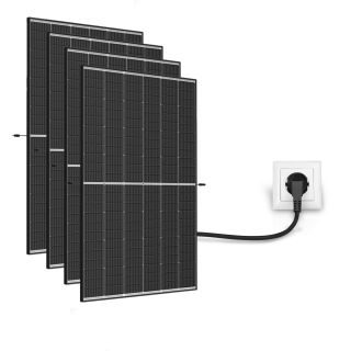 Kit Solaire Plug And Play 2000 Watts Sunpower double face-Sans fixations-1 colonne de 4 panneaux paysage