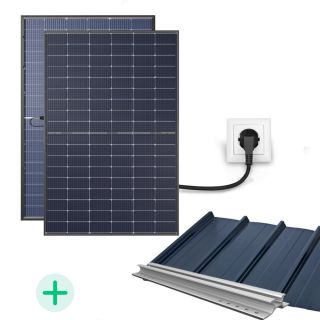 Kit Solaire Plug And Play 870 Wc Bifacial - Fixations au choix-Toit bac acier