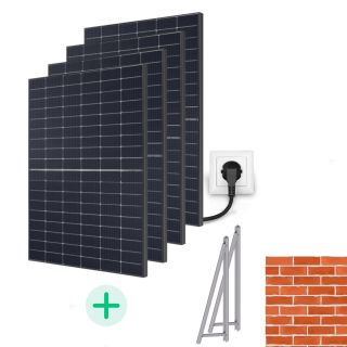 Kit Solaire Plug And Play - 1660 Wc - Fixations au choix-Pose au mur 2x 2 panneaux portrait