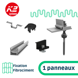 K2 Systems - Kit de fixation fibrociment - 1x1 panneau