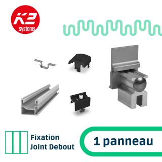 K2 Systems - Kit de fixation Joint Debout- 1x1 panneau