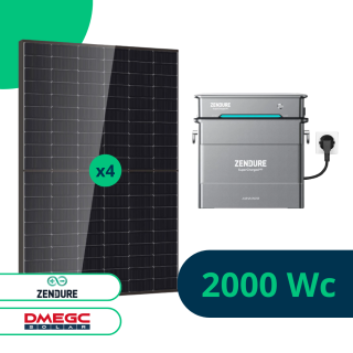 Kit Solaire Plug and Play 2000 Wc avec Batterie 2 kWh Zendure