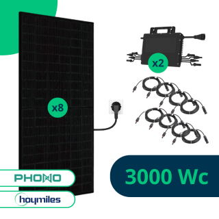 Kit Solaire Autoconsommation Plug And Play 3000 Wc Full Black Phono Solar Hoymiles