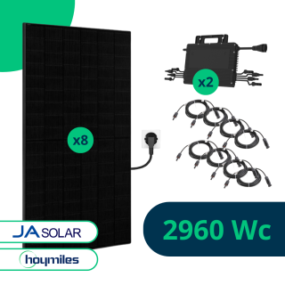 Kit Solaire Autoconsommation Plug And Play 2960 Wc Full Black JA Solar Hoymiles