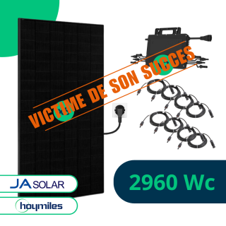 Kit Solaire Autoconsommation Plug And Play 2960 Wc Full Black JA Solar Hoymiles