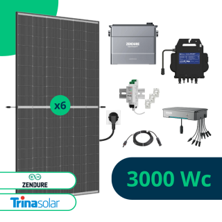 Kit solaire Plug and Play 3000 Wc avec Batterie 2 kWh Zendure