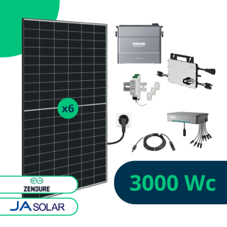 Kit Solaire Plug and Play 3000 Wc avec Batterie 2 kWh Zendure