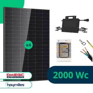 Kit Solaire Autoconsommation 2000 Wc - DMEGC 500 Biverre et Bifacial - Hoymiles