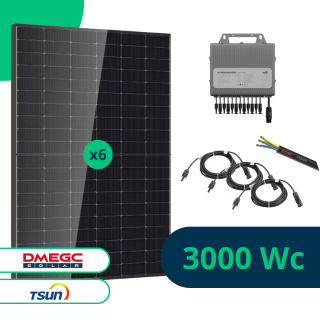 Kit Solaire 3000 Wc Bifacial, DMEGC, TSUN, Communication intégrée