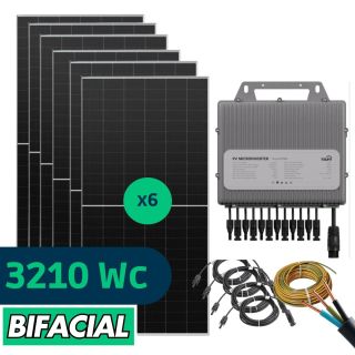 Kit Solaire 3210 Wc, Jinko Bifacial 535 Wc, TSUN 3000W, 6 entrées