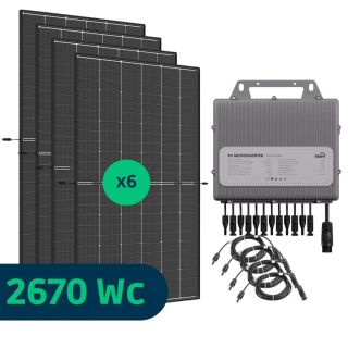 Kit Solaire 2670 Wc, Panneaux DMEGC Bifaciaux, TSUN 6 entrées, Communication intégrée