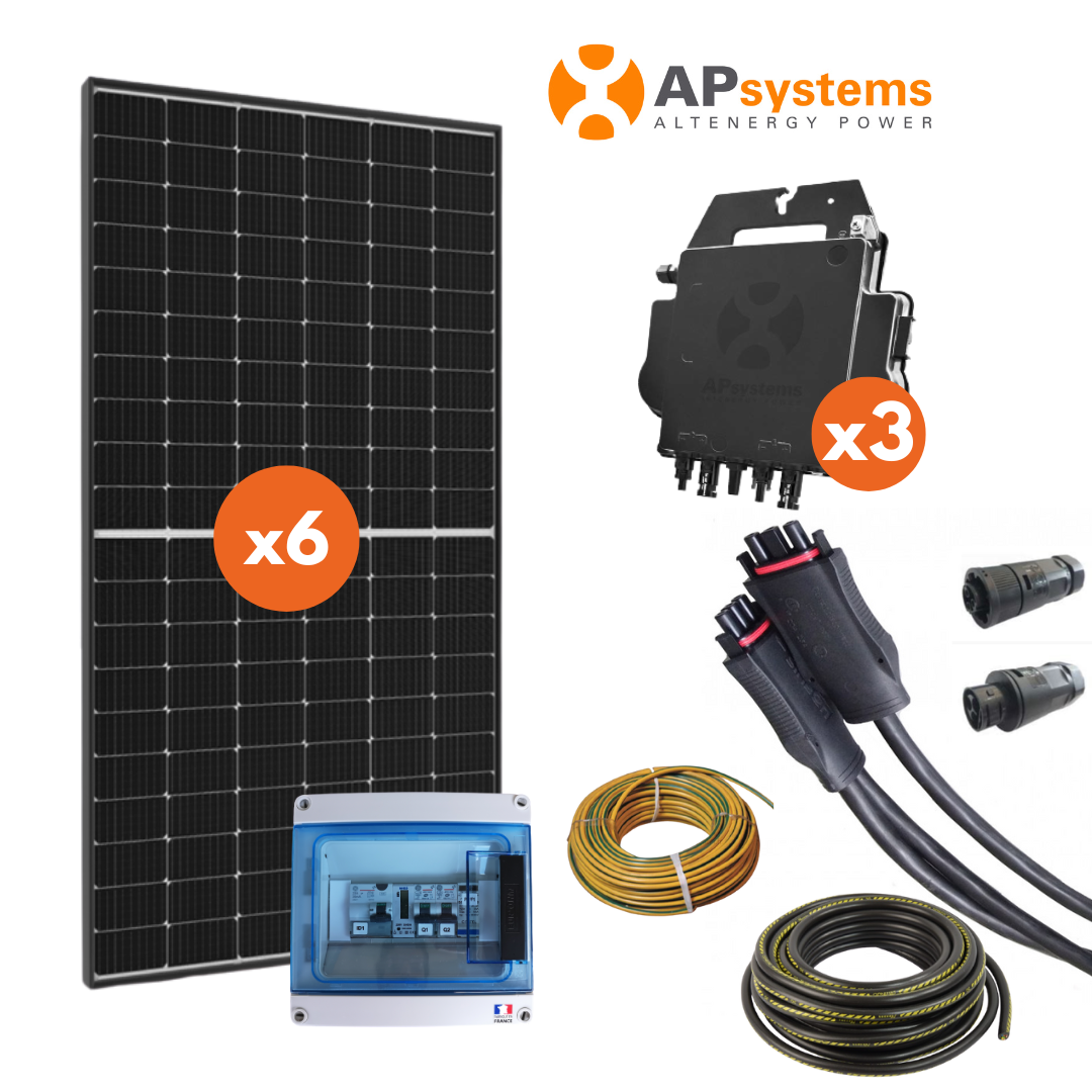 Kit panneau solaire autoconsommation 2460Wc APsystems, fixations non  inclues
